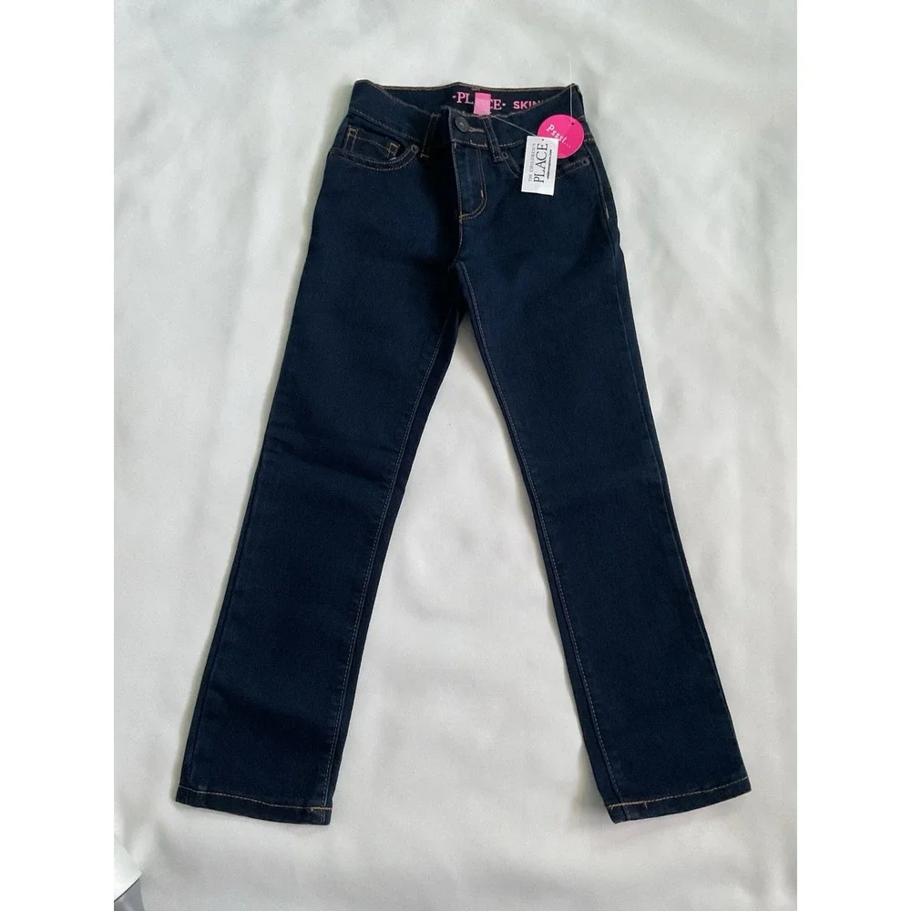 The Childrens Place Girls Skinny Jeans‎ Stretch Navy   Size 6